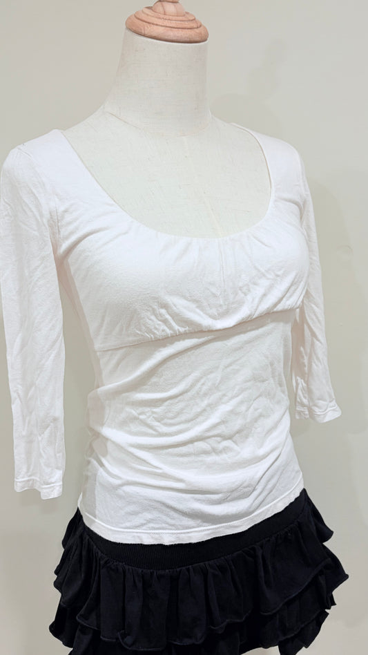 Cream 3/4 sleeve Babydoll ( xs-s )