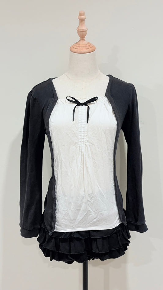 Horror Protag Faux-layered Top ( xs-m )