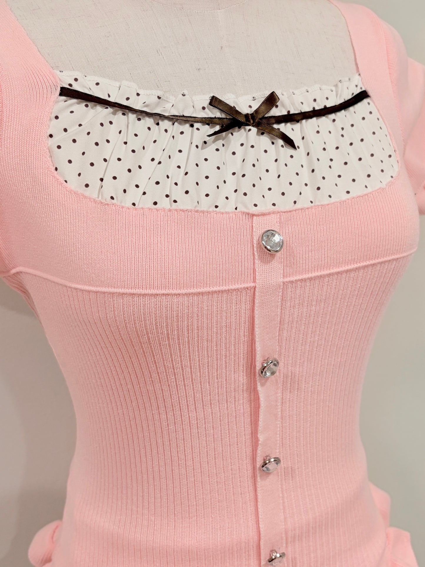choco-strawberri milkmaid top { FLAWED }