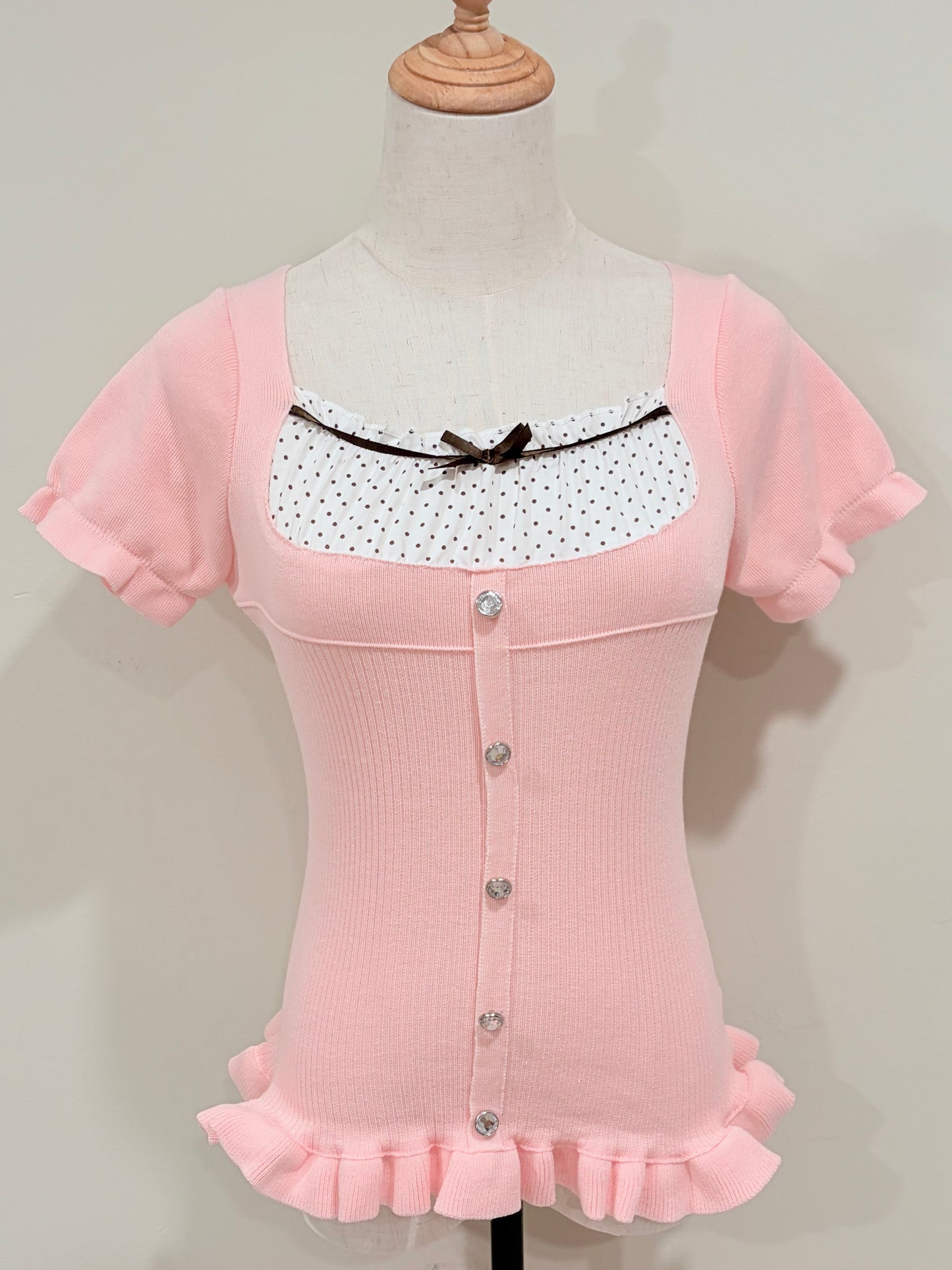 choco-strawberri milkmaid top { FLAWED }